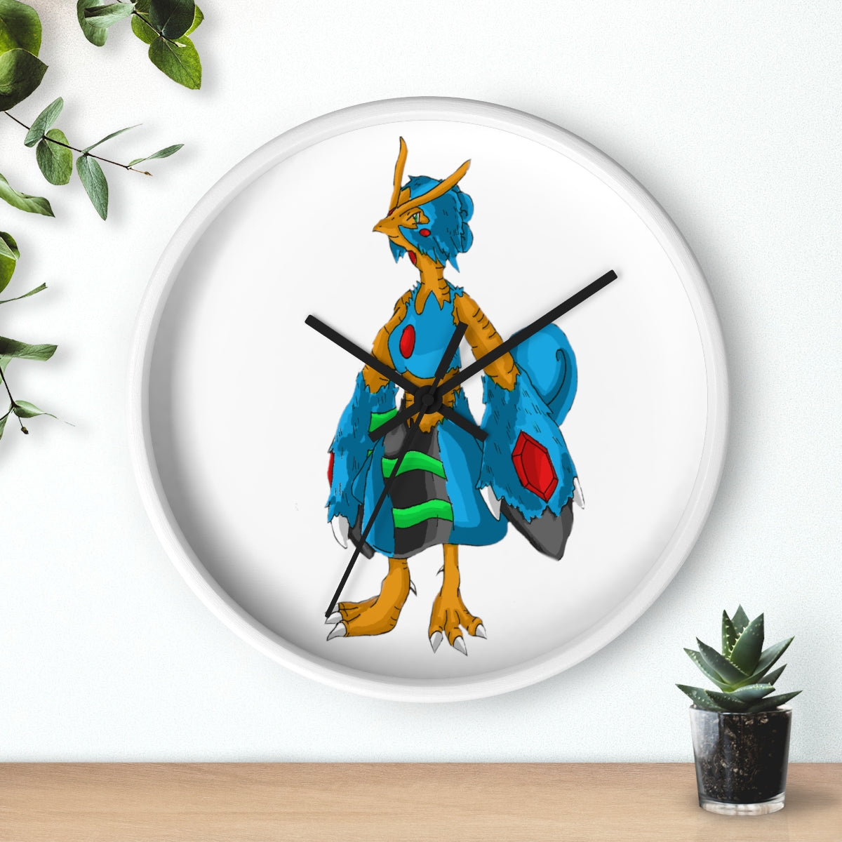 Empress Wall Clock featuring a wooden frame and plexiglass face, designed for indoor use with a silent mechanism.