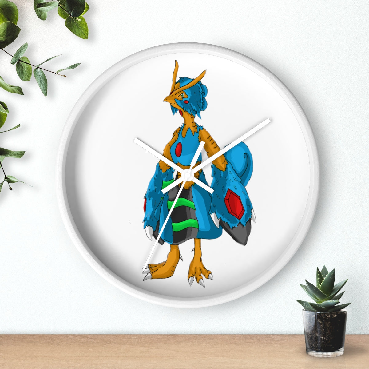 Empress Wall Clock featuring a wooden frame and plexiglass face, designed for indoor use with a silent mechanism.