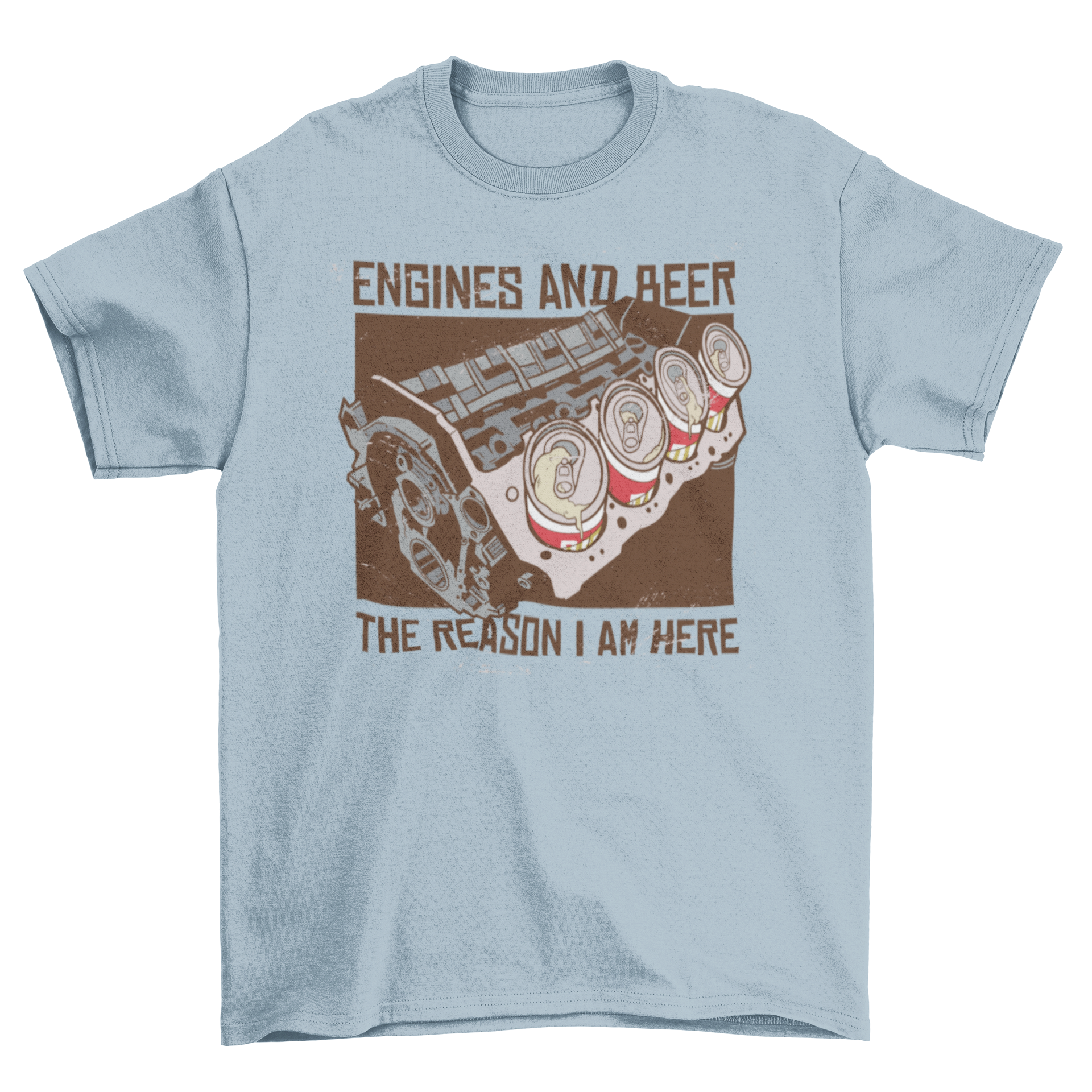 Engines and Beer t-shirt featuring a catchy quote in bold letters on a casual tee.