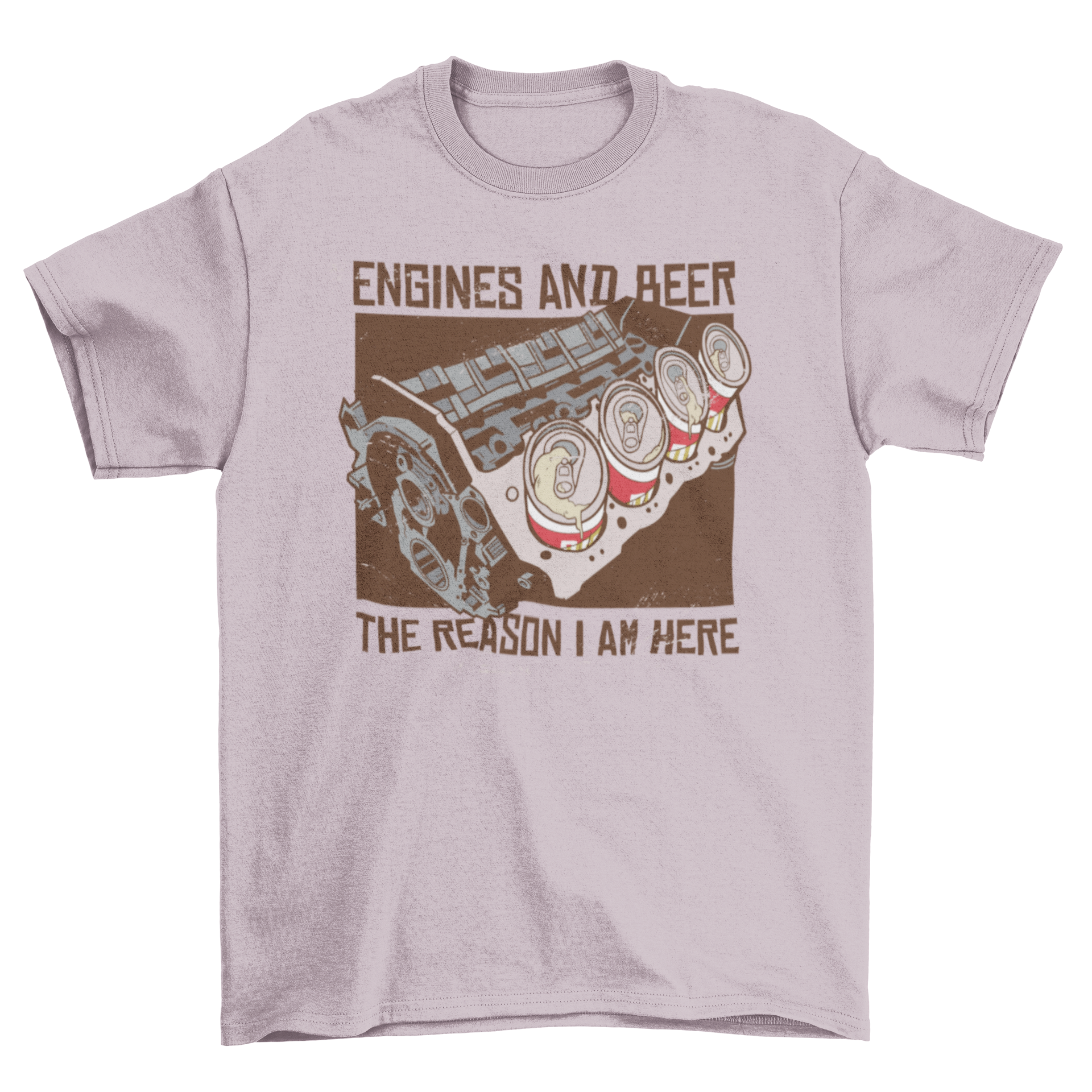 Engines and Beer t-shirt featuring a catchy quote in bold letters on a casual tee.