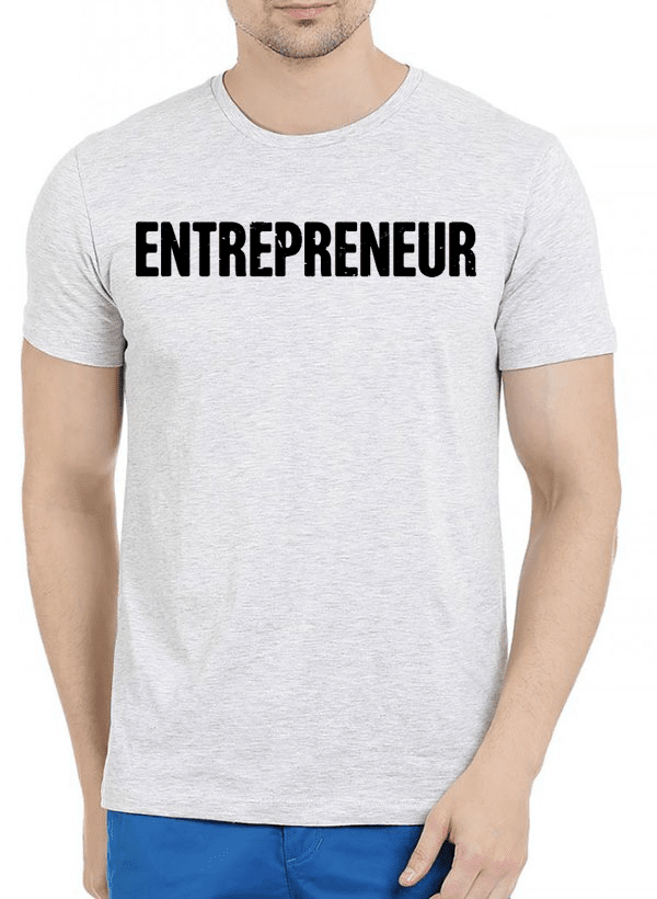 Entrepreneur Half Sleeves Melange T-shirt in various colors, showcasing its soft cotton fabric and unique designs.