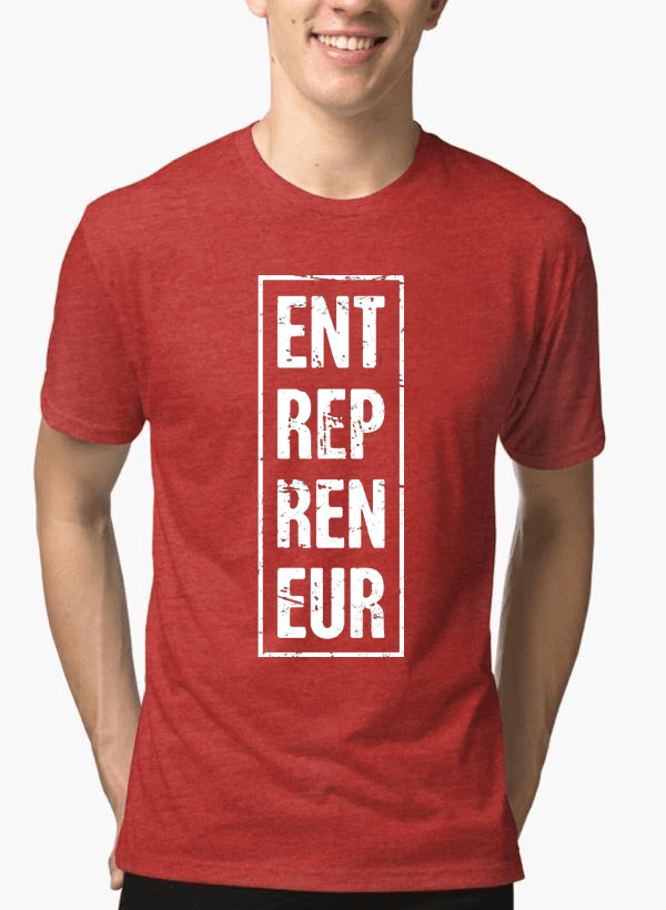 Entrepreneur Vertical Half Sleeves Melange T-shirt in various colors, showcasing its soft cotton fabric and stylish design.