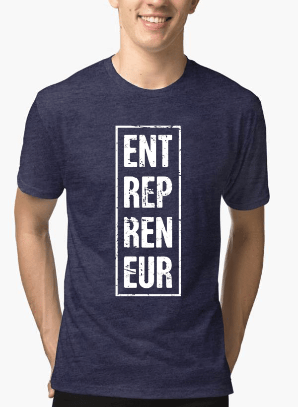 Entrepreneur Vertical Half Sleeves Melange T-shirt in various colors, showcasing its soft cotton fabric and stylish design.