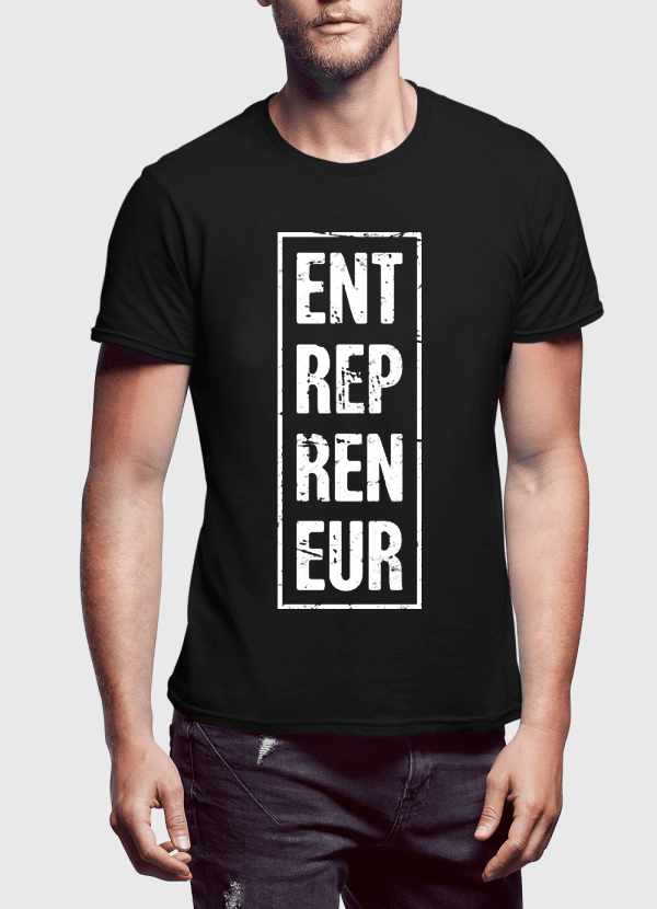 Entrepreneur Vertical Half Sleeves T-shirt in various colors, showcasing its soft cotton fabric and stylish design.