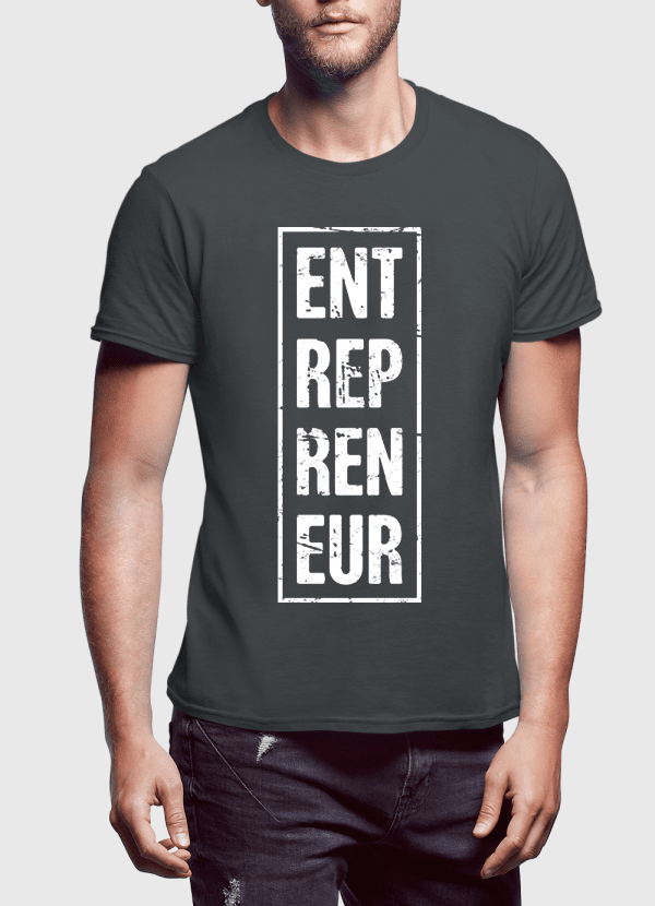 Entrepreneur Vertical Half Sleeves T-shirt in various colors, showcasing its soft cotton fabric and stylish design.