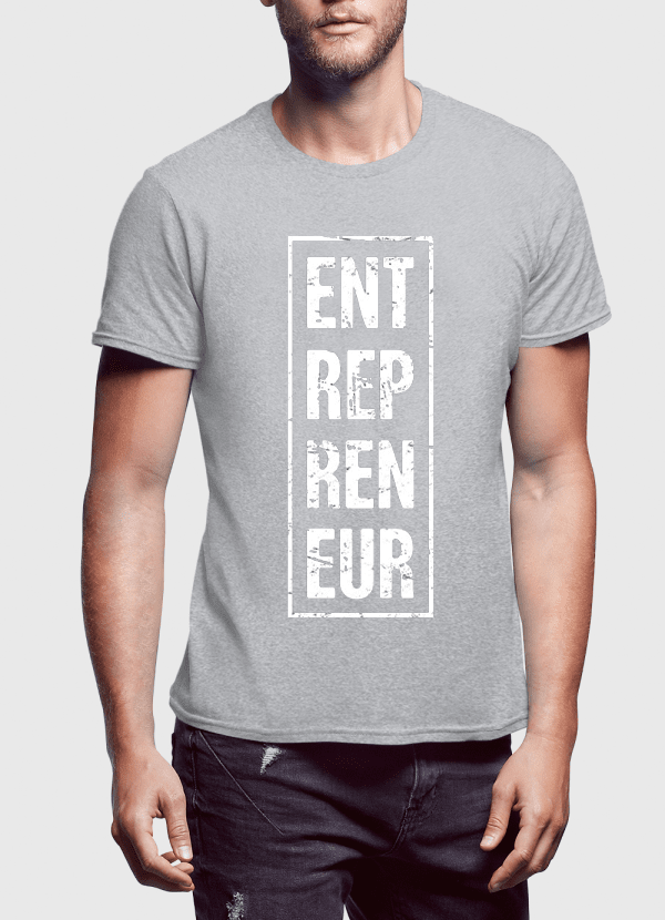 Entrepreneur Vertical Half Sleeves T-shirt in various colors, showcasing its soft cotton fabric and stylish design.