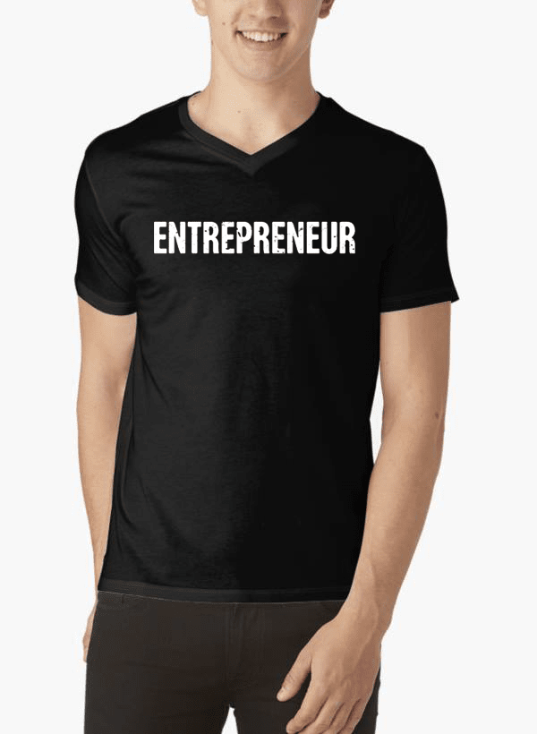 Entrepreneur V-Neck T-shirt made from 100% cotton, featuring a stylish V-neck design and available in multiple colors.