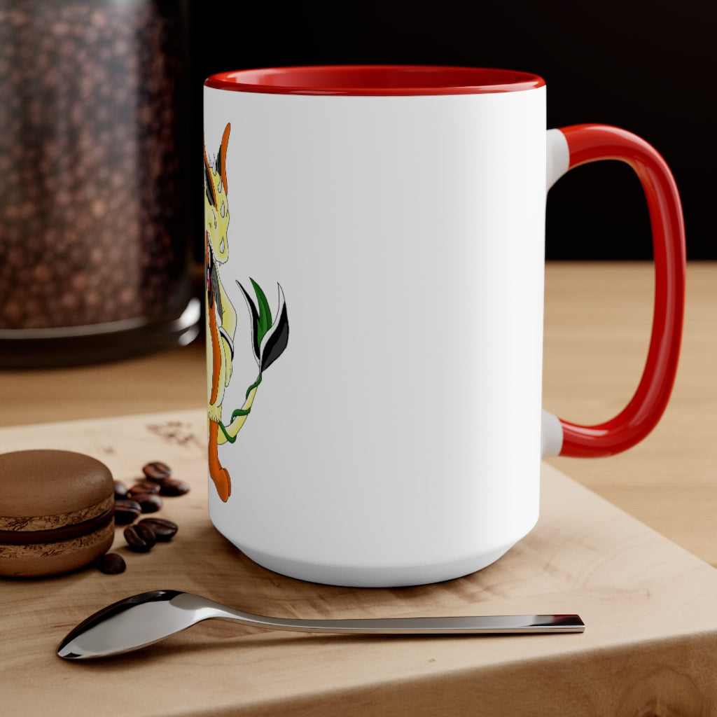 Ephanight Accent Mug featuring a white exterior with a colored interior, available in red, pink, and black options, showcasing its stylish design.