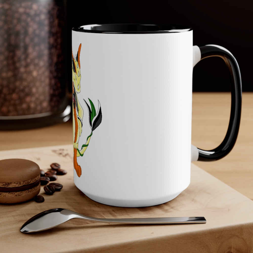 Ephanight Accent Mug featuring a white exterior with a colored interior, available in red, pink, and black options, showcasing its stylish design.