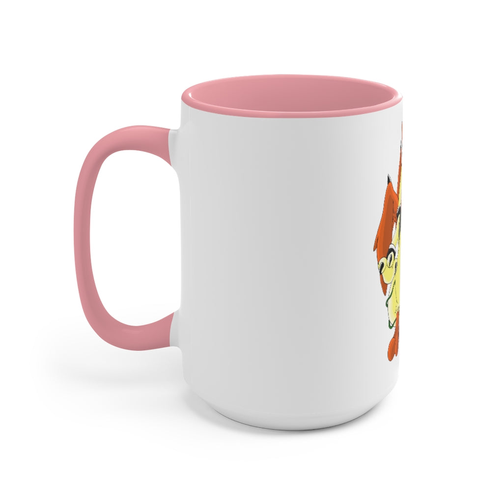 Ephanight Accent Mug featuring a white exterior with a colored interior, available in red, pink, and black options, showcasing its stylish design.