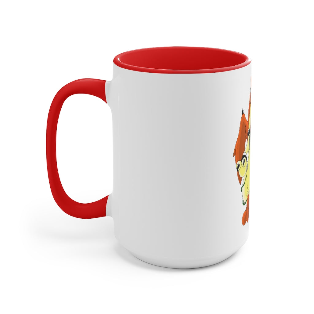 Ephanight Accent Mug featuring a white exterior with a colored interior, available in red, pink, and black options, showcasing its stylish design.