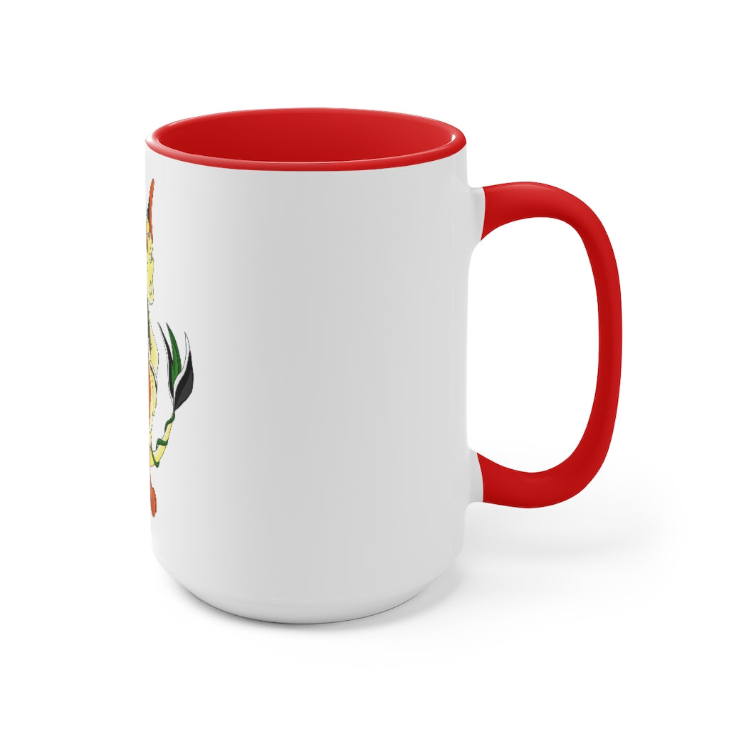 Ephanight Accent Mug featuring a white exterior with a colored interior, available in red, pink, and black options, showcasing its stylish design.