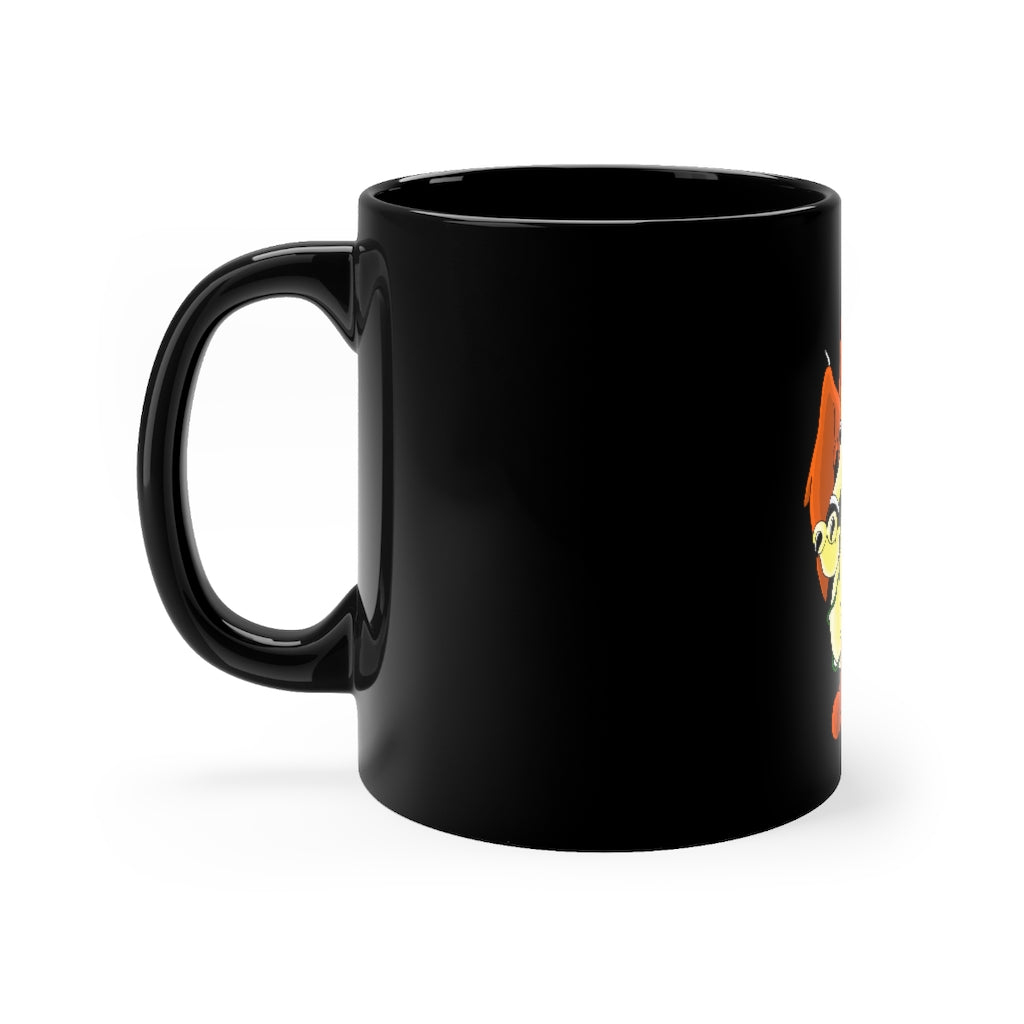 Ephanight Black Mug 11oz with rounded corners and C-handle, showcasing full-wrap decoration.