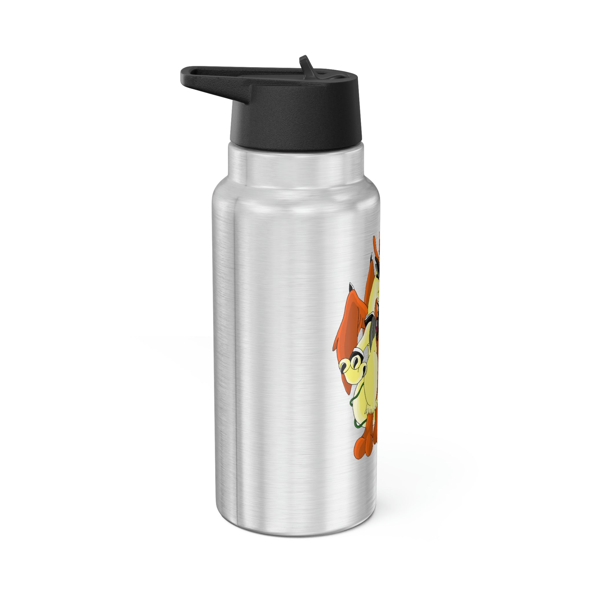 Ephanight Gator Tumbler in stainless steel with a custom design and plastic straw, showcasing its 32oz capacity.