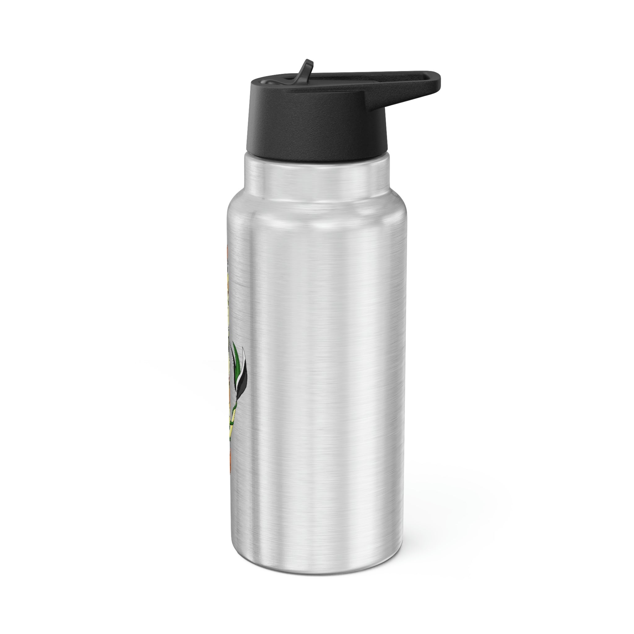 Ephanight Gator Tumbler in stainless steel with a custom design and plastic straw, showcasing its 32oz capacity.