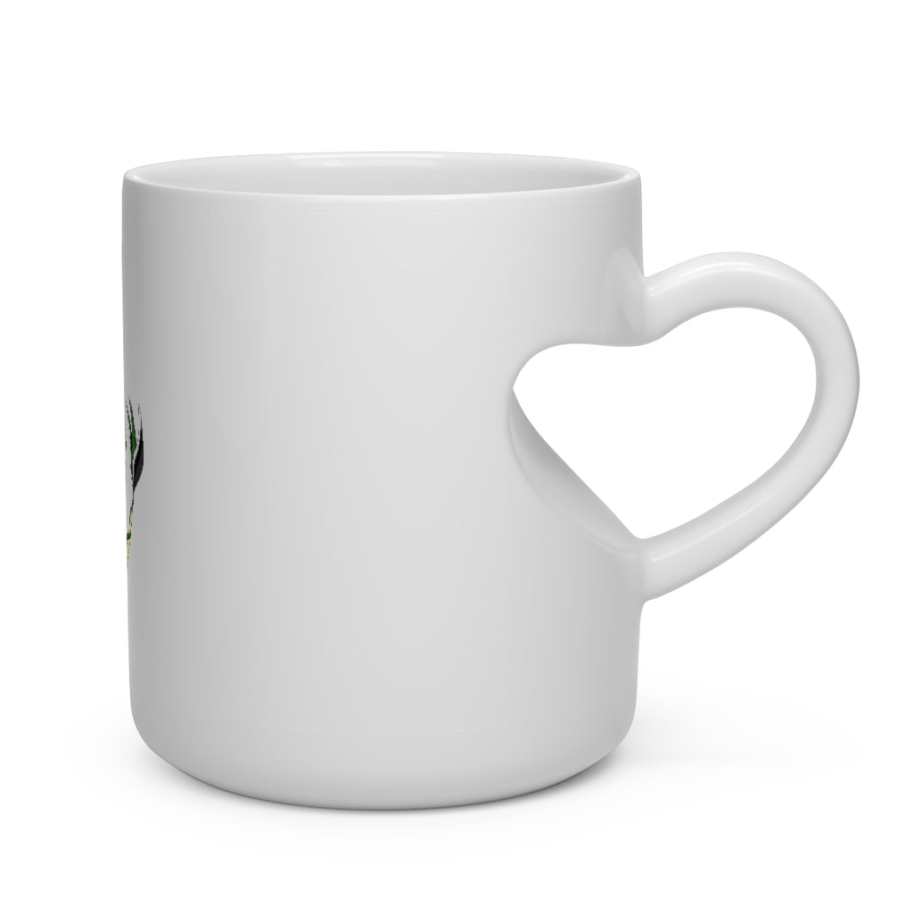 Ephanight Heart Shape Mug in white ceramic with a heart-shaped handle, perfect for hot beverages.