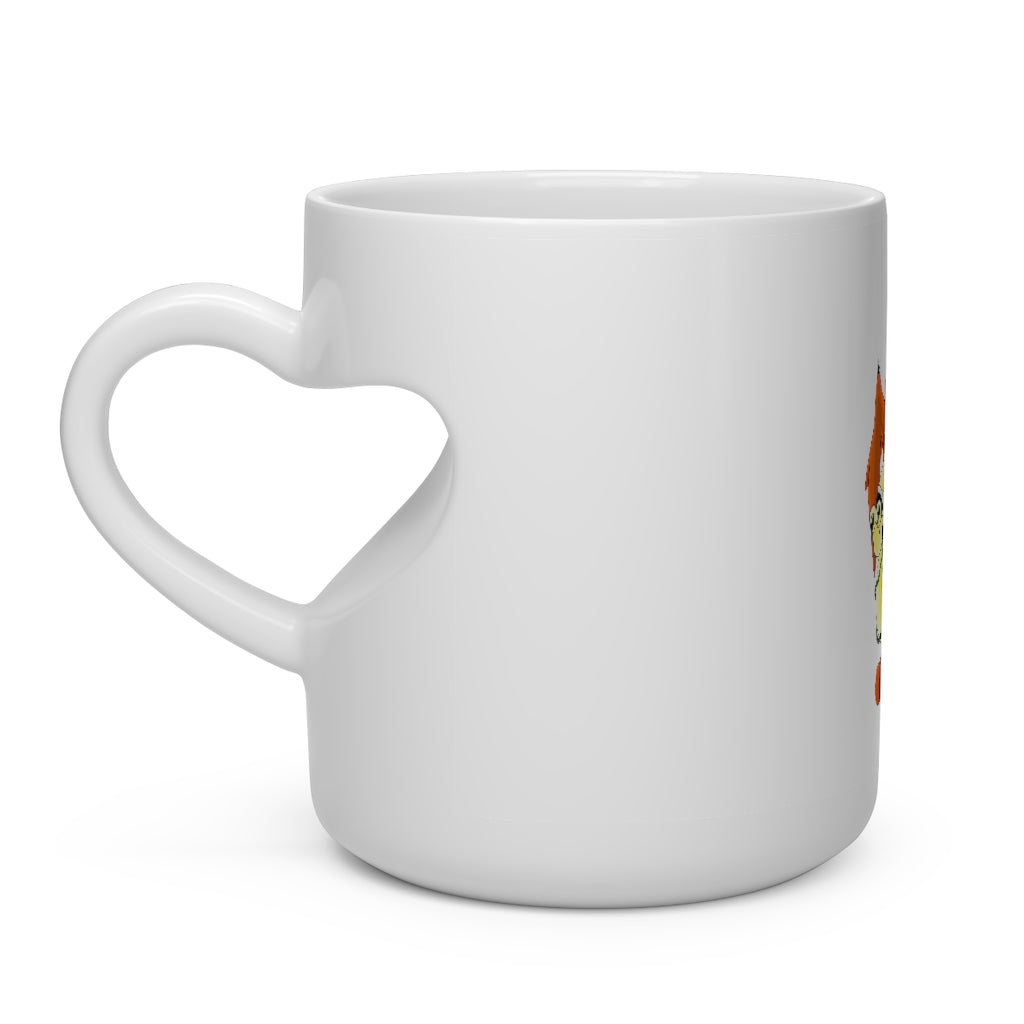 Ephanight Heart Shape Mug in white ceramic with a heart-shaped handle, perfect for hot beverages.