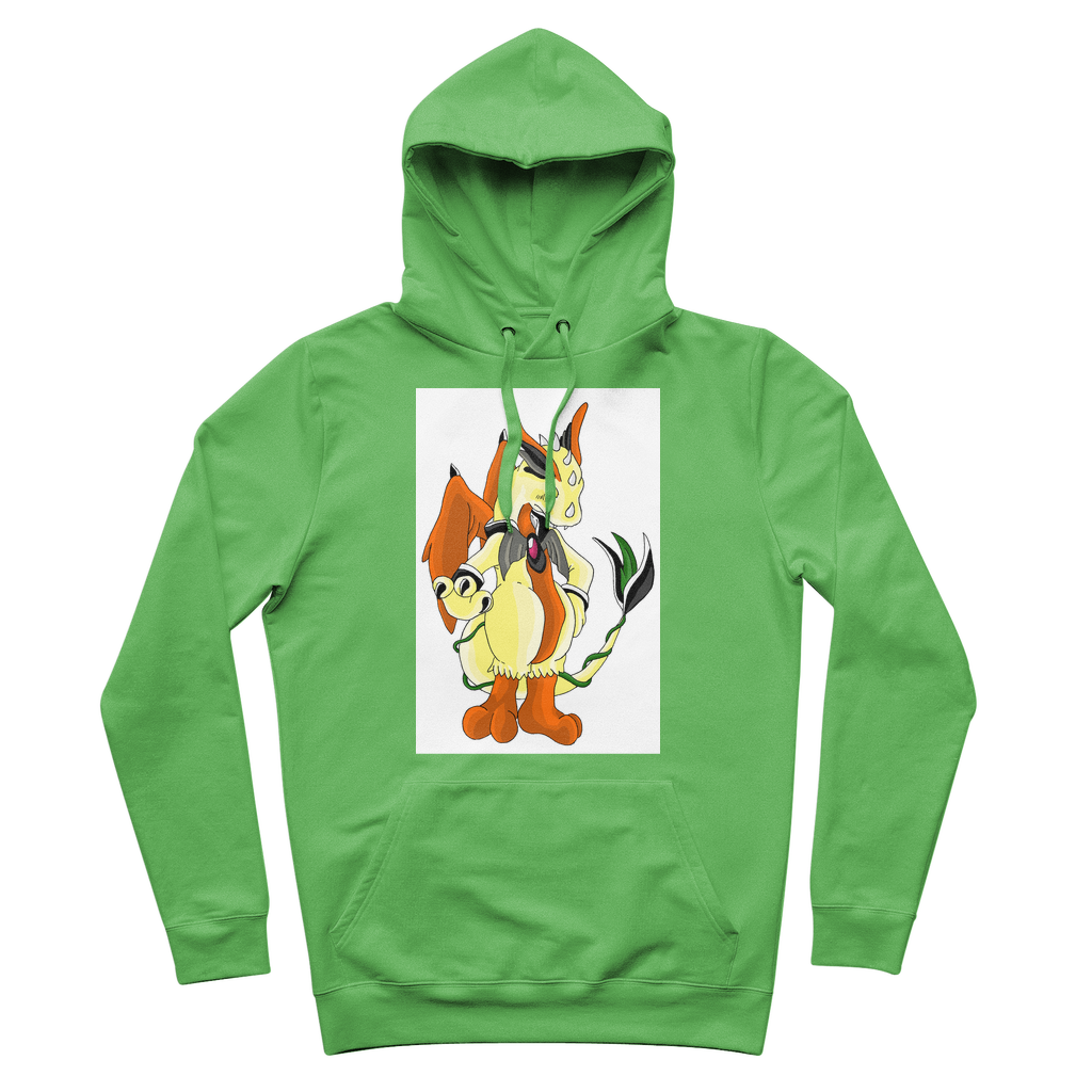 Ephanight Premium Adult Hoodie featuring adjustable lined hood, kangaroo pocket, and soft brushed fleece interior in various colors.