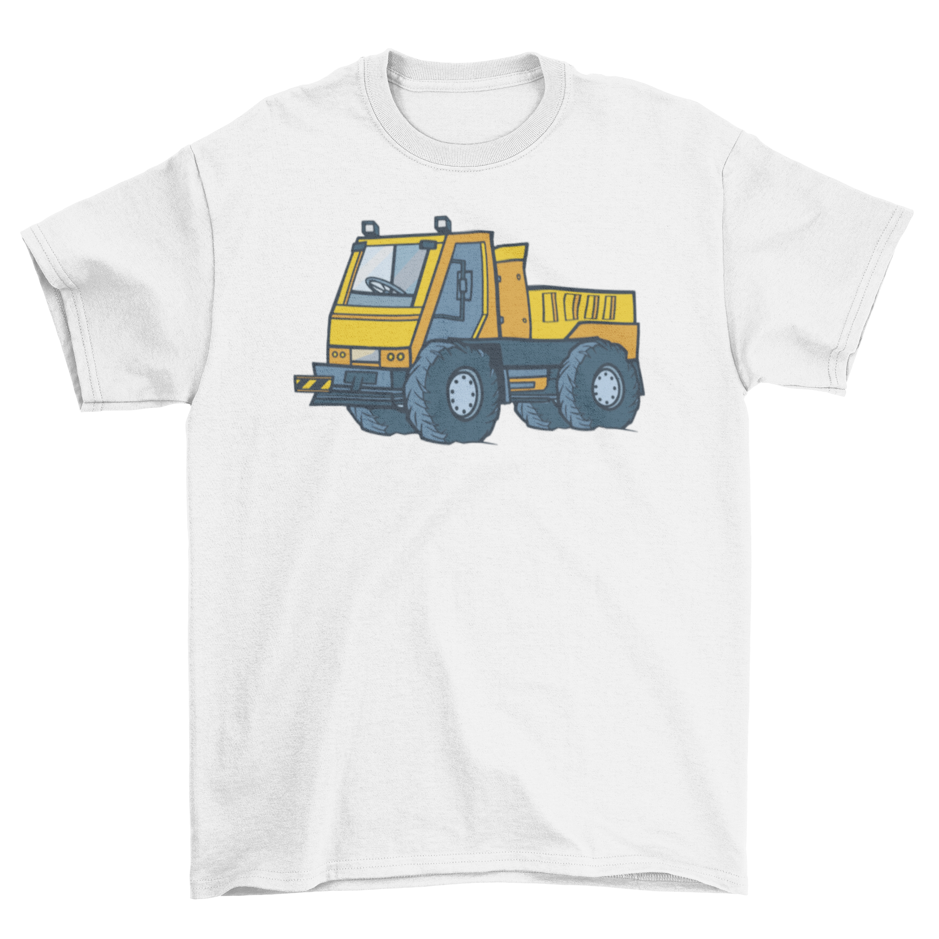 A stylish t-shirt featuring a detailed illustration of an equipment transporter, perfect for transport enthusiasts.