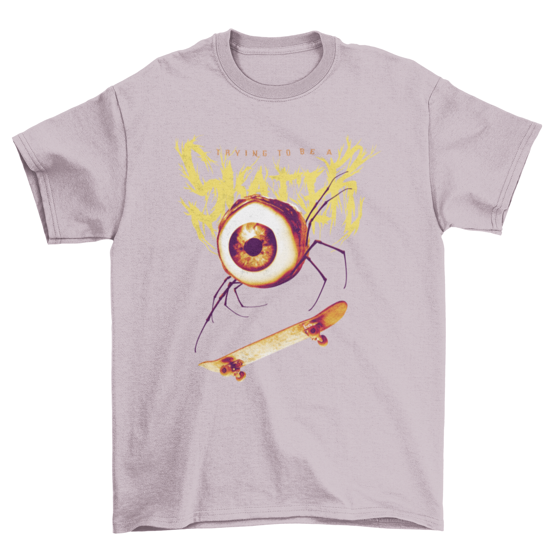 Eye in Skateboard Bizarre T-Shirt featuring an eye skateboarding with a quote.