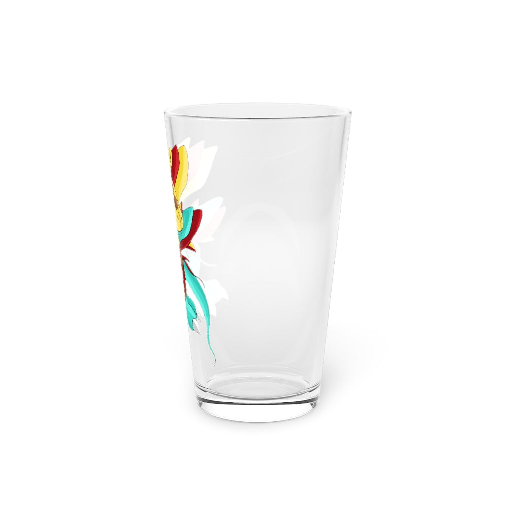 Fabaraess Pint Glass, 16oz, clear glass with custom printing options, ideal for beverages.