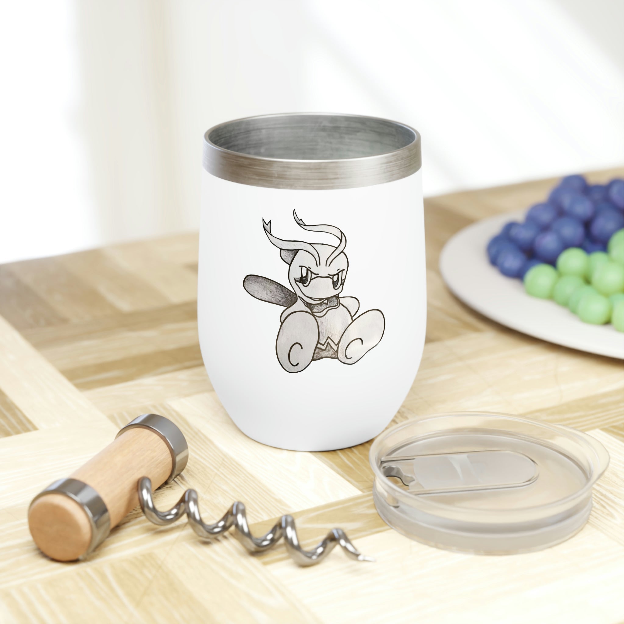 Fairyu Chill Wine Tumbler in stainless steel with customizable design, perfect for wine and other beverages.