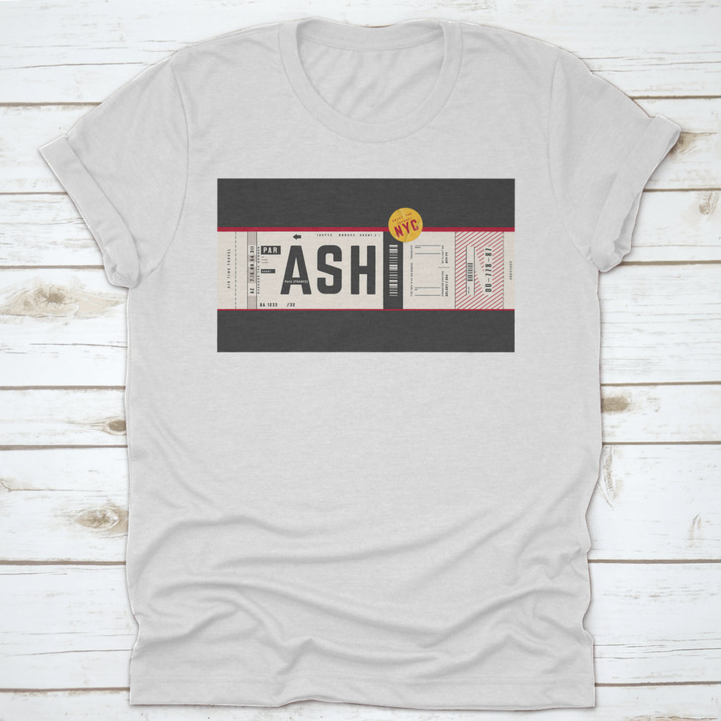 Fashion In Baggage Tag Style T-Shirt showcasing a classic fit, made from 100% cotton, perfect for casual wear.