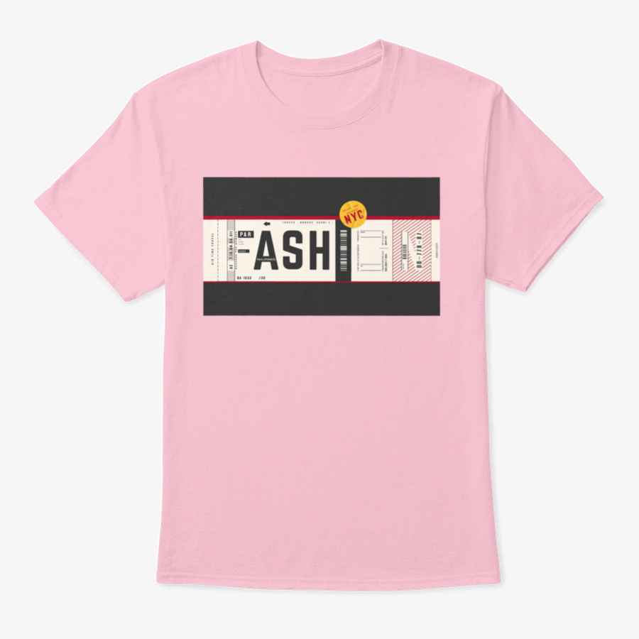 Fashion In Baggage Tag Style T-Shirt showcasing a classic fit, made from 100% cotton, perfect for casual wear.