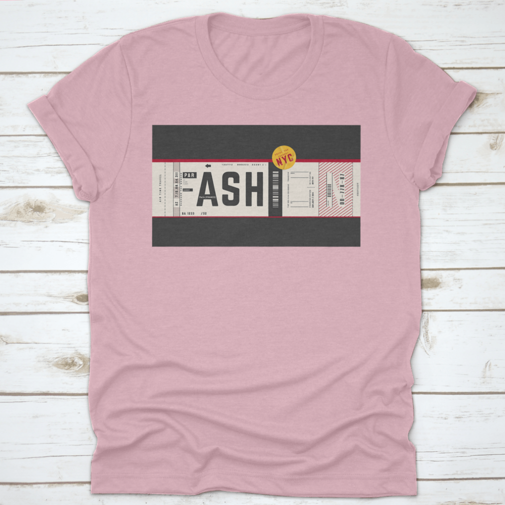 Fashion In Baggage Tag Style T-Shirt showcasing a classic fit, made from 100% cotton, perfect for casual wear.