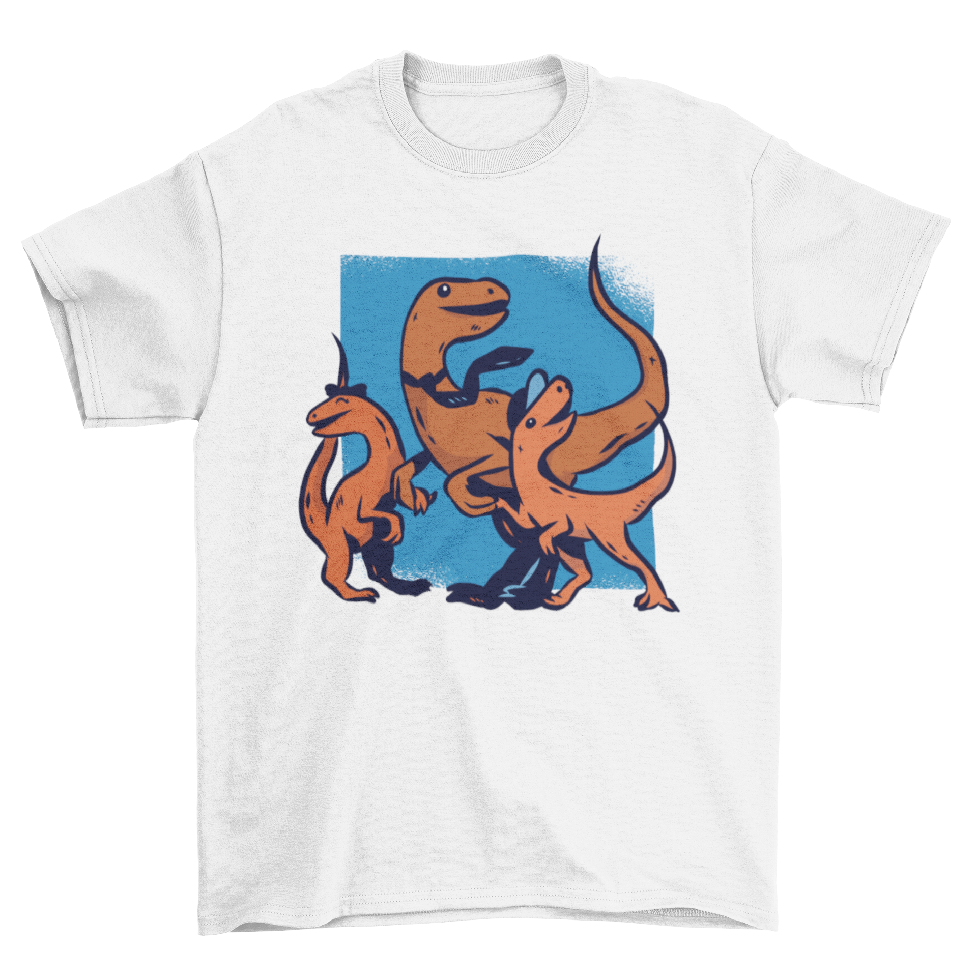 Father Dinosaur T-Shirt featuring a parent dinosaur with his son and daughter in a playful design.