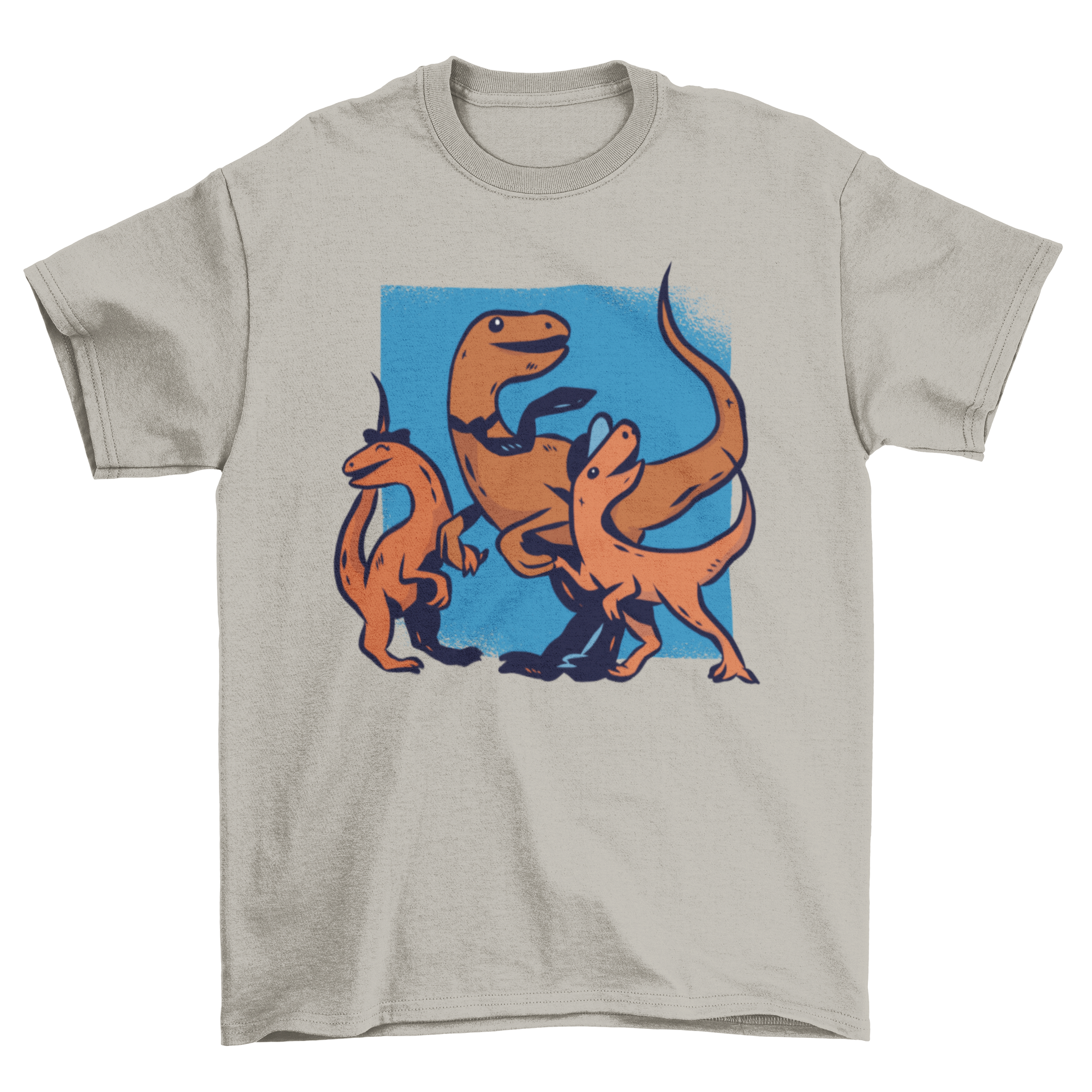 Father Dinosaur T-Shirt featuring a parent dinosaur with his son and daughter in a playful design.