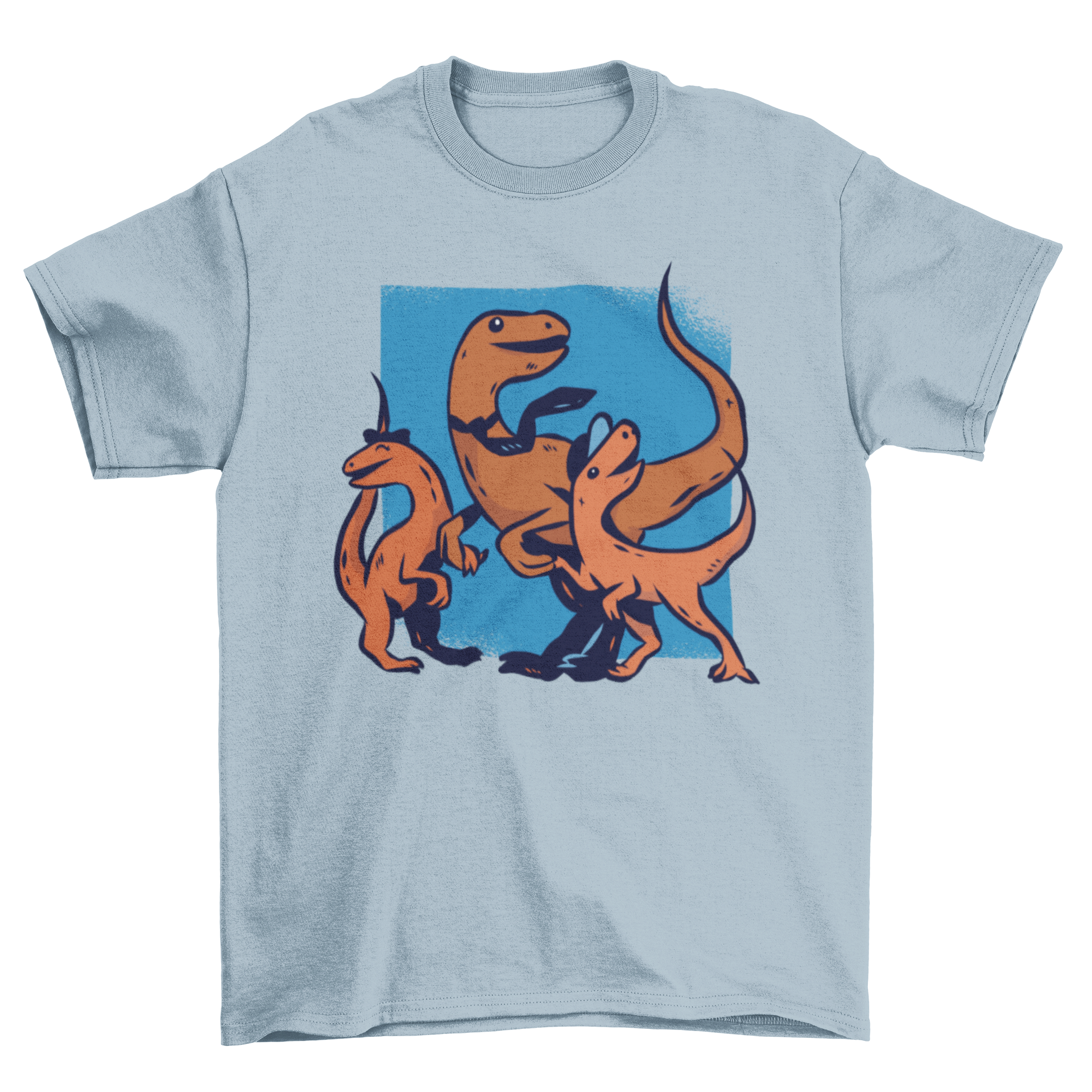 Father Dinosaur T-Shirt featuring a parent dinosaur with his son and daughter in a playful design.