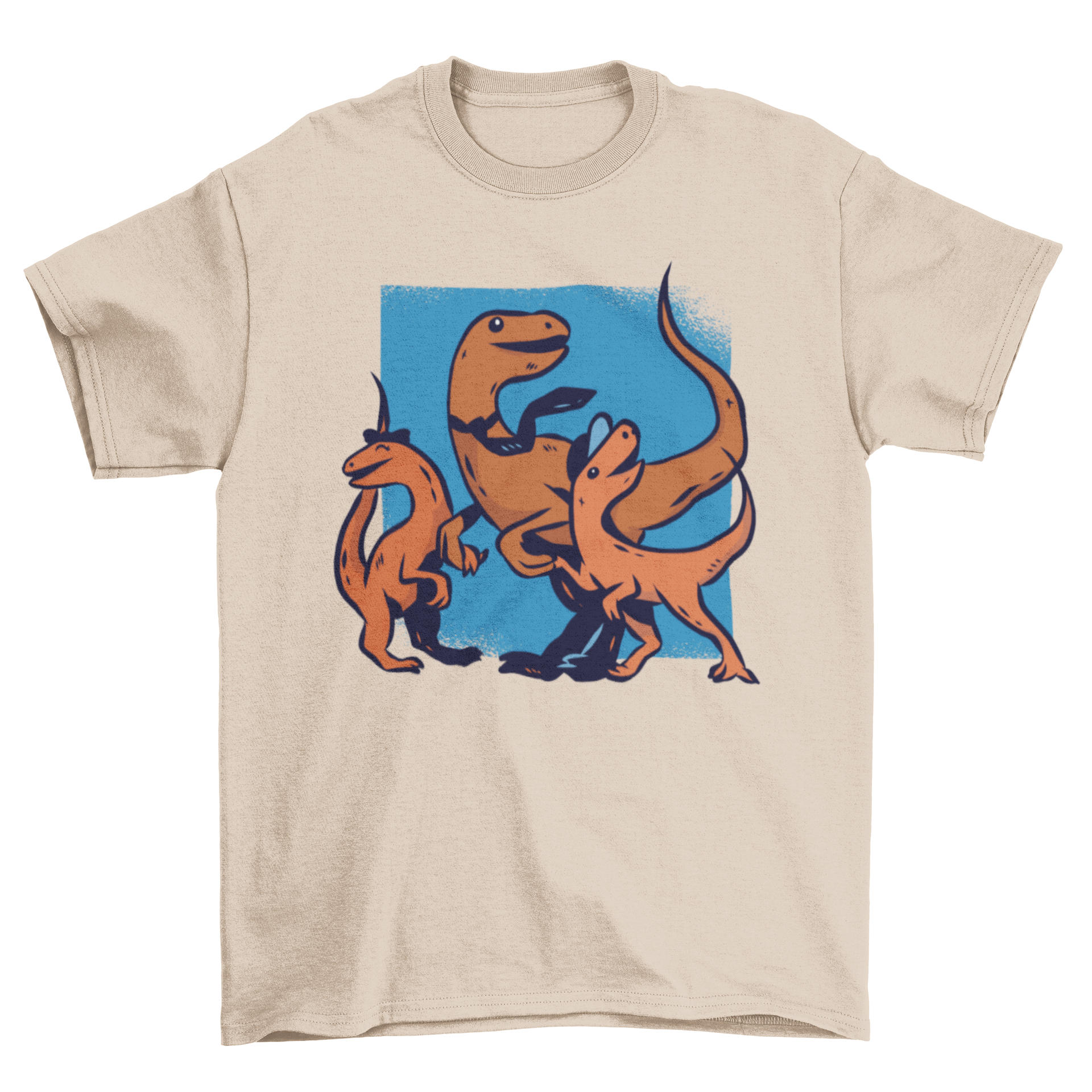 Father Dinosaur T-Shirt featuring a parent dinosaur with his son and daughter in a playful design.