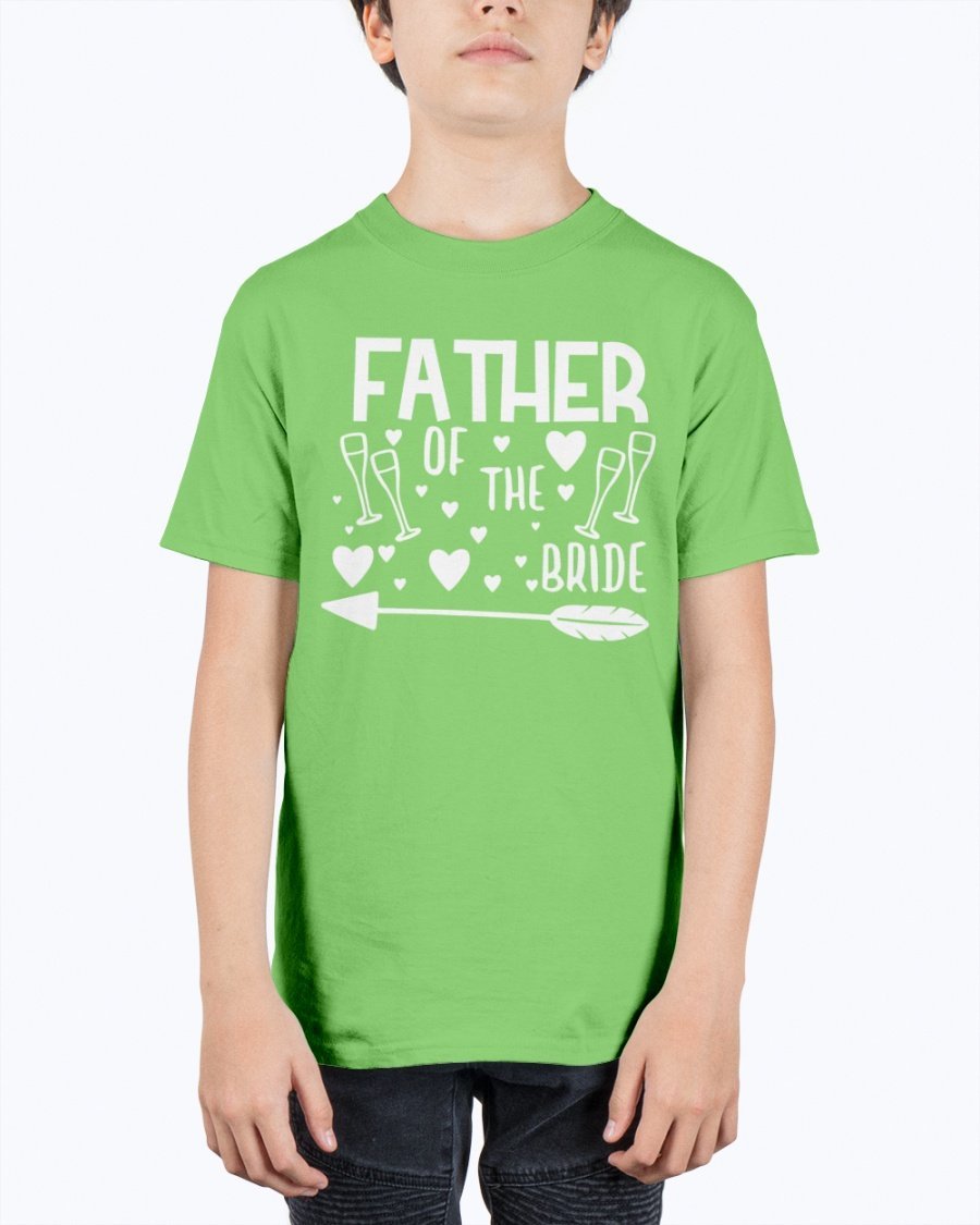 Father of the Bride Youth Tee, unisex design in durable cotton blend, perfect for weddings.