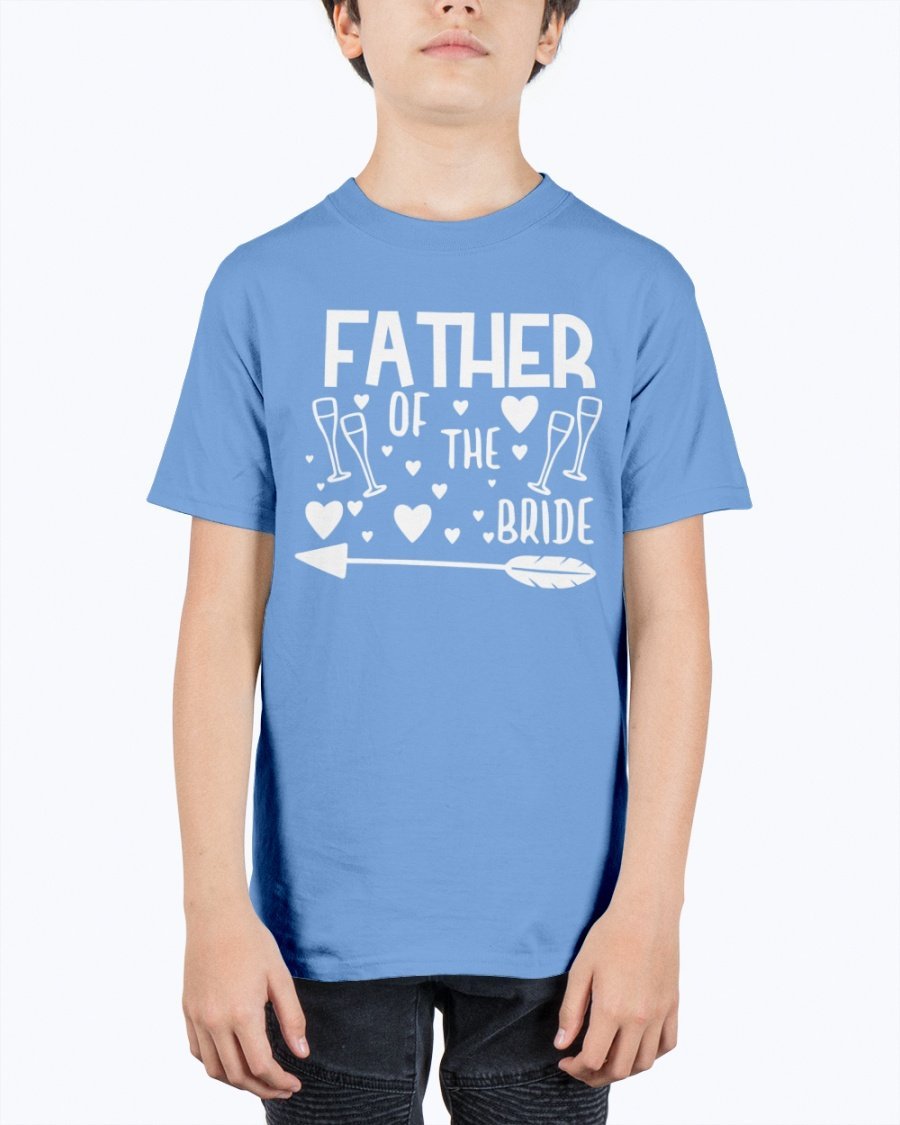 Father of the Bride Youth Tee, unisex design in durable cotton blend, perfect for weddings.