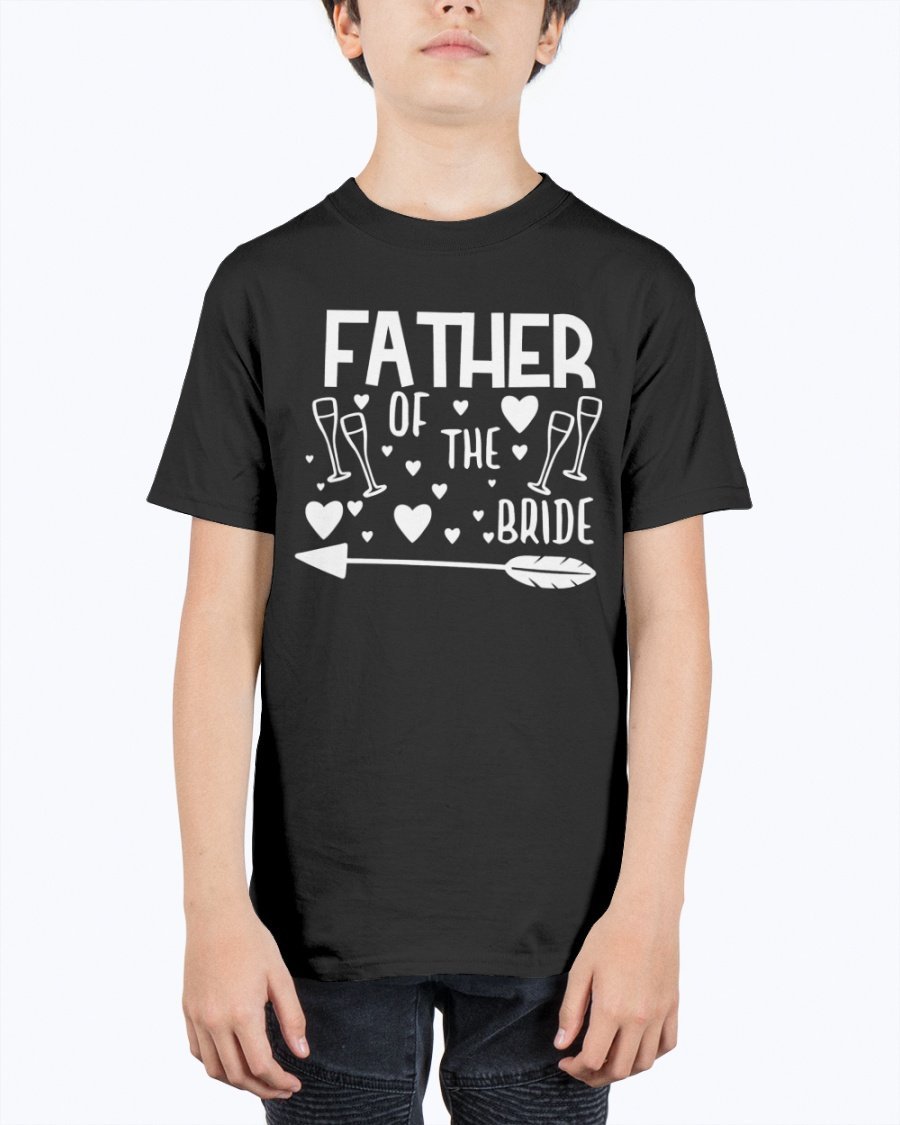 Father of the Bride Youth Tee, unisex design in durable cotton blend, perfect for weddings.