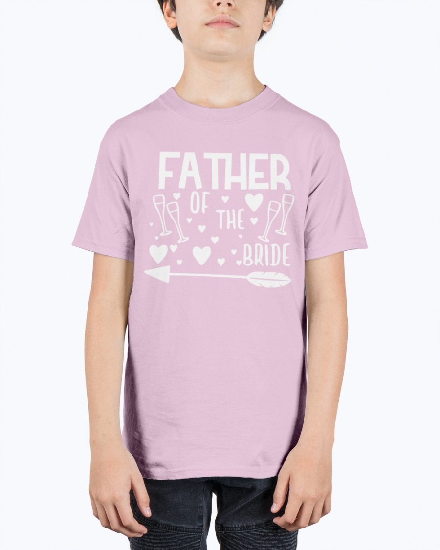 Father of the Bride Youth Tee, unisex design in durable cotton blend, perfect for weddings.