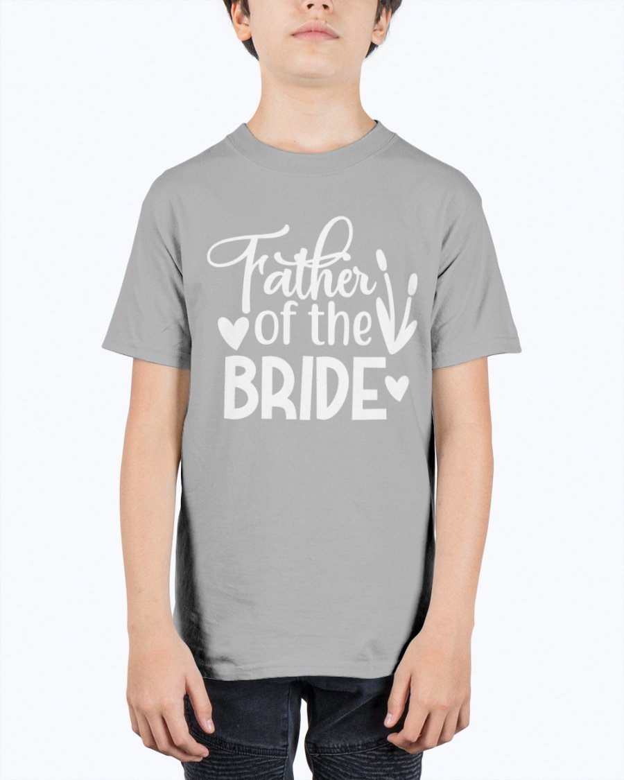 Father of the Bride Youth Tee in unisex design, made from durable cotton blend, perfect for weddings.