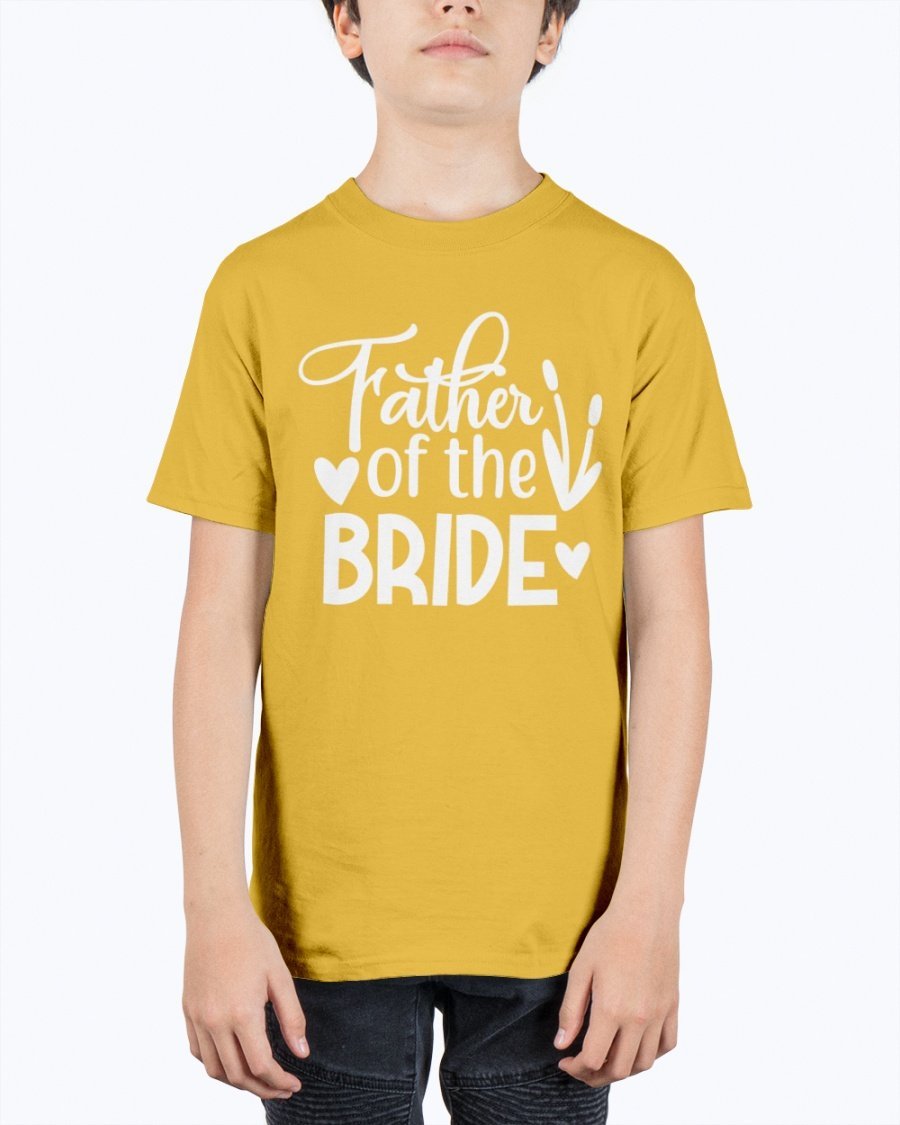 Father of the Bride Youth Tee in unisex design, made from durable cotton blend, perfect for weddings.