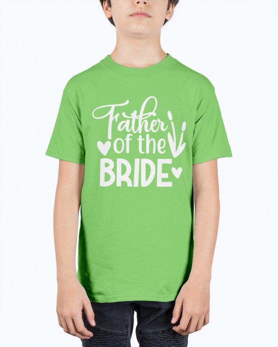 Father of the Bride Youth Tee in unisex design, made from durable cotton blend, perfect for weddings.