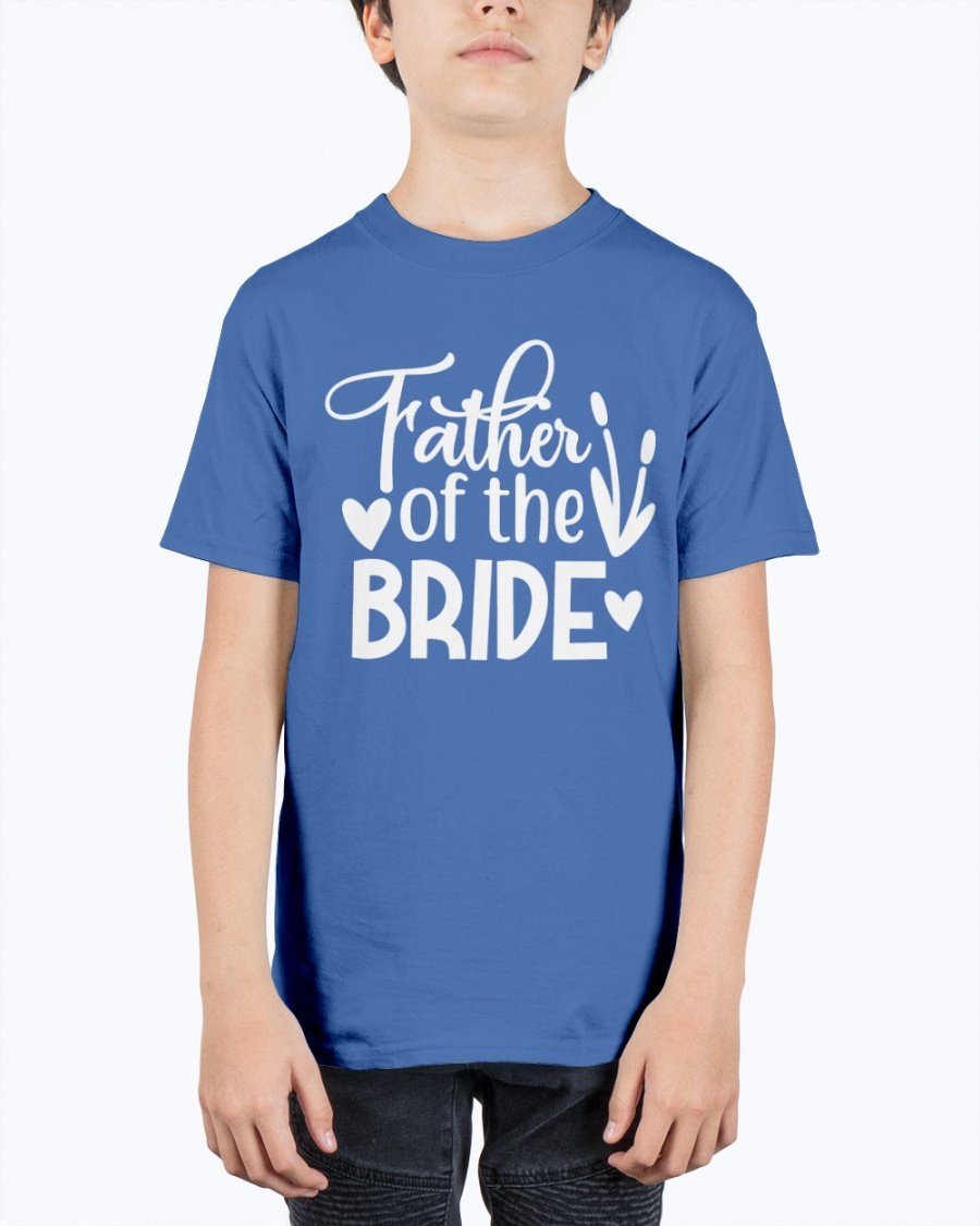 Father of the Bride Youth Tee in unisex design, made from durable cotton blend, perfect for weddings.