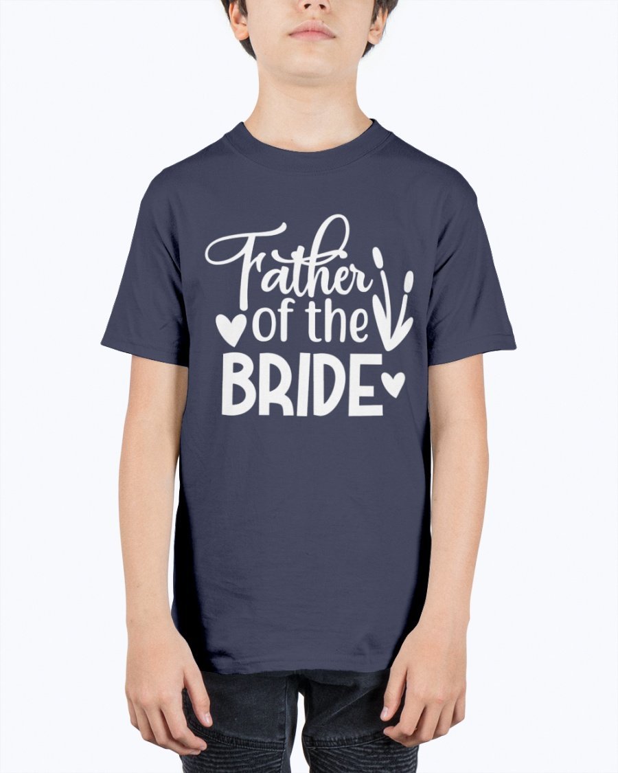 Father of the Bride Youth Tee in unisex design, made from durable cotton blend, perfect for weddings.