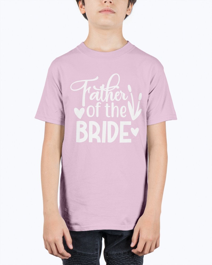 Father of the Bride Youth Tee in unisex design, made from durable cotton blend, perfect for weddings.