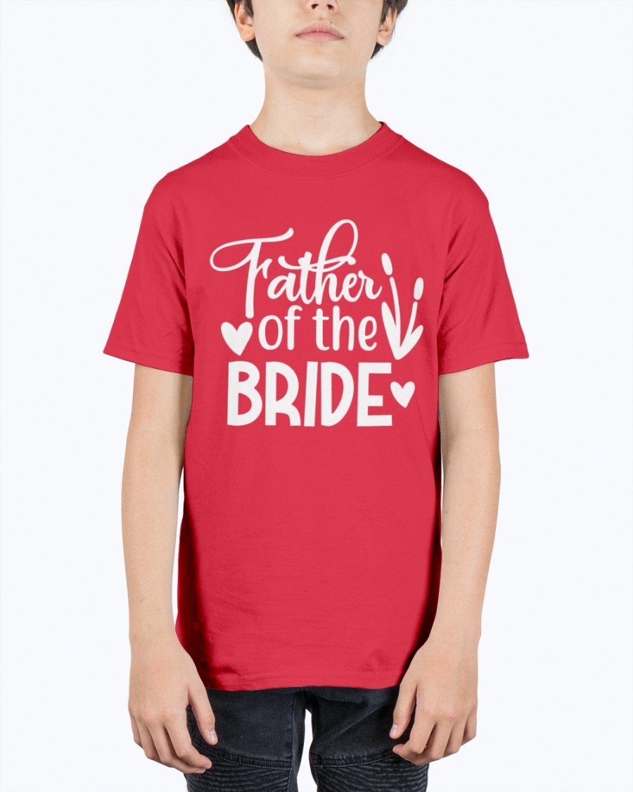 Father of the Bride Youth Tee in unisex design, made from durable cotton blend, perfect for weddings.