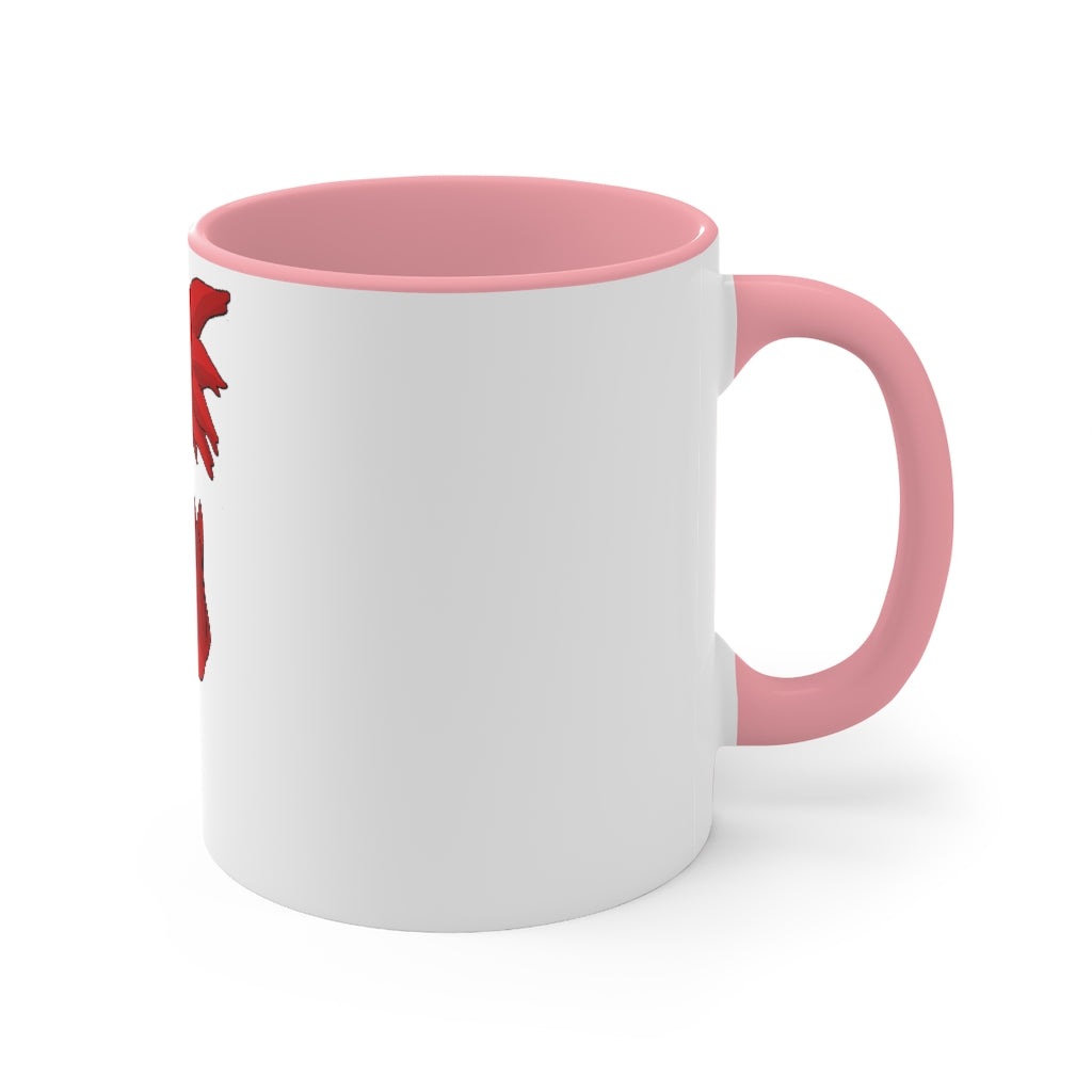 Faulkner Accent Mug featuring a two-tone design with a white exterior and colored interior, available in red, pink, and black options.