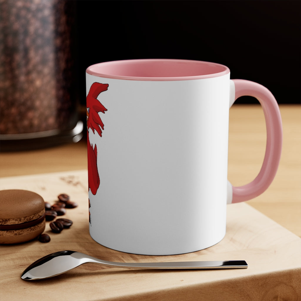 Faulkner Accent Mug featuring a two-tone design with a white exterior and colored interior, available in red, pink, and black options.