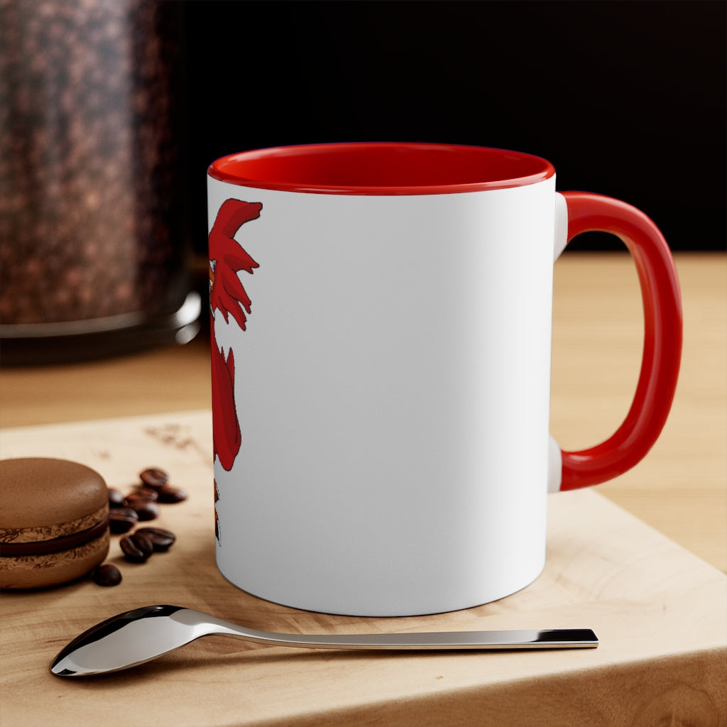 Faulkner Accent Mug featuring a two-tone design with a white exterior and colored interior, available in red, pink, and black options.