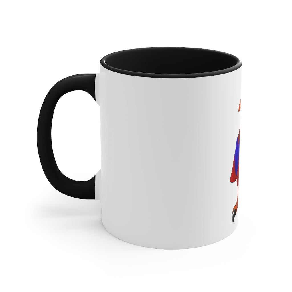 Faulkner Accent Mug featuring a two-tone design with a white exterior and colored interior, available in red, pink, and black options.