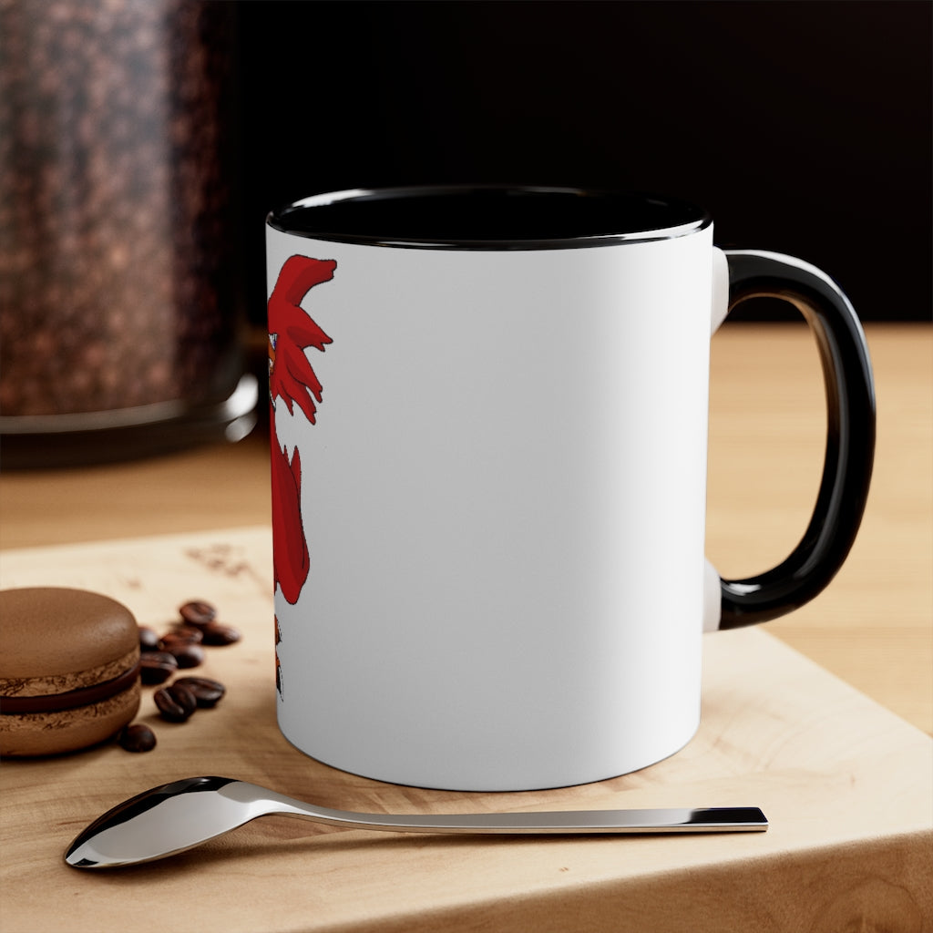 Faulkner Accent Mug featuring a two-tone design with a white exterior and colored interior, available in red, pink, and black options.