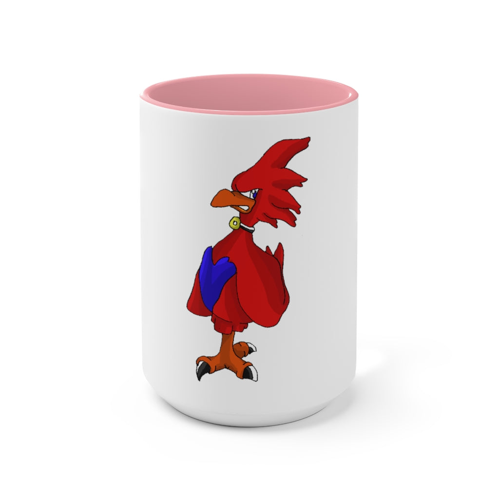 Faulkner Accent Mug featuring a two-tone design with a white exterior and colored interior, available in red, pink, and black options.